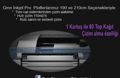 GMN H6 PRO PLOTTER 80 TOP KAGIT &Ccedil;İZİM GARANTİSİ